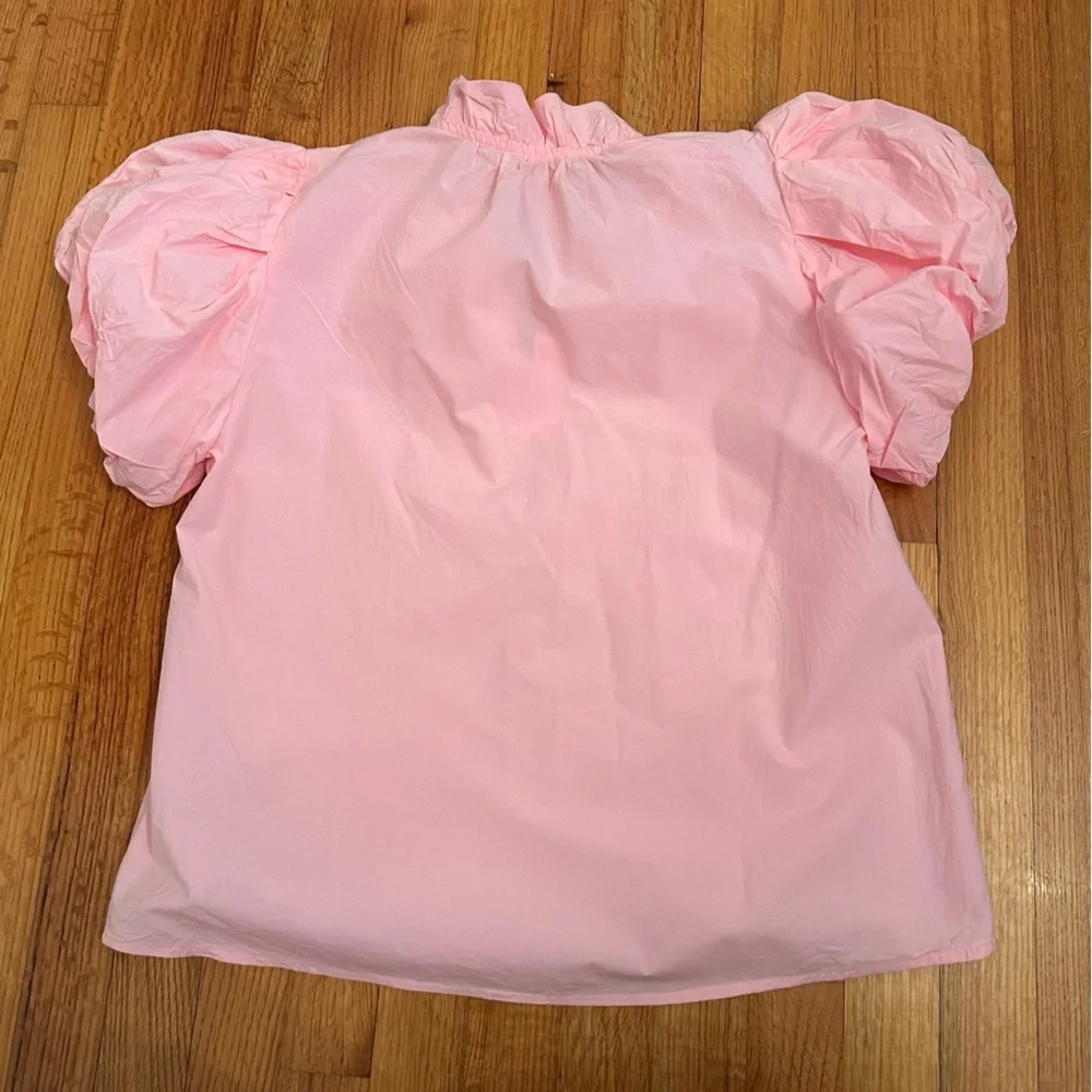 THML Gwen puff sleeve top in pink size S (c5)